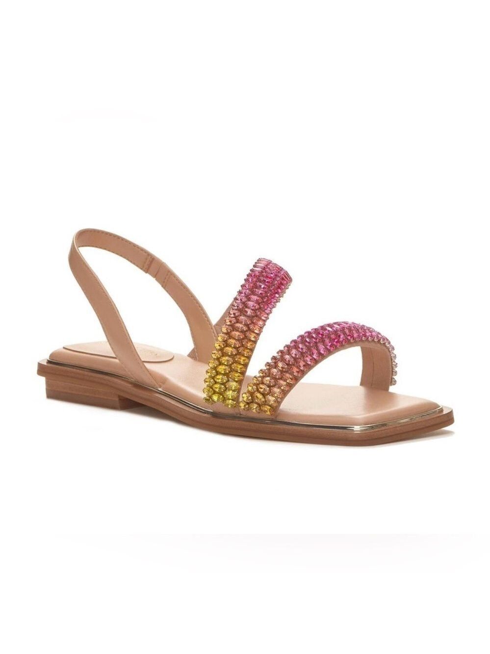 Vince Camuto Womens Prizza Embellished Slingback Strappy Sandals Shoes NWT